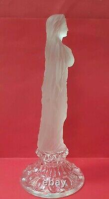 Statue sculpture Vierge verre ancienne madone 1900 no baccarat daum
