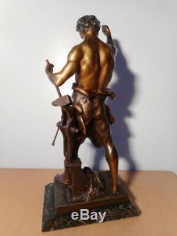 Statue sculpture ancienne regule homme Emile Louis PICAUT Rameau Travail