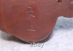 Statue sculpture de raton laveur en bronze fait main H4 pouces Japon ancienne