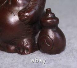 Statue sculpture de raton laveur en bronze fait main H4 pouces Japon ancienne