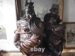 Statue, sculpture en bois chinoise, asiatique, personnage, ancien