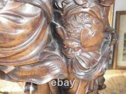 Statue, sculpture en bois chinoise, asiatique, personnage, ancien
