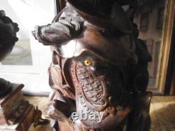 Statue, sculpture en bois chinoise, asiatique, personnage, ancien
