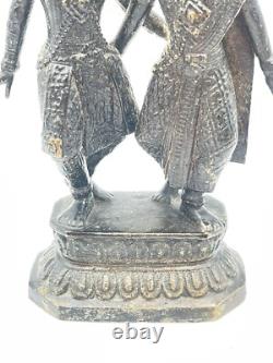 Statue sculpture en bronze couple de danseurs ancien Thaïlande
