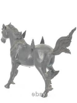 Statue sculpture étalon cheval cuivre fait main W12 pouces Japon ancienne