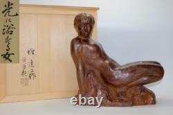 Statue sculpture femme nue en bronze Japon ancienne Hori Shinji H11 pouces