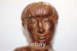 Statue sculpture femme nue en bronze Japon ancienne Hori Shinji H11 pouces
