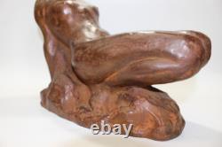 Statue sculpture femme nue en bronze Japon ancienne Hori Shinji H11 pouces