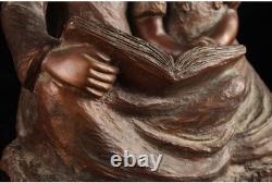 Statue sculpture fille liseuse en bronze H9 pouces 1994 artisanat Japon ancien