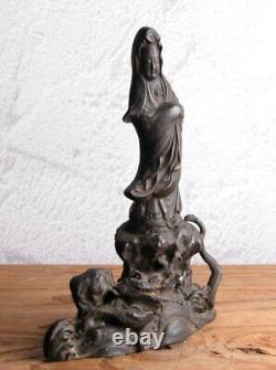 Statue sculpture guanyin en cuivre art bouddhisme dragon Japon ancienne H6 po