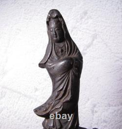Statue sculpture guanyin en cuivre art bouddhisme dragon Japon ancienne H6 po