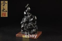 Statue sculpture rat souris bronze Nakamura Shinya avec boîte Japon ancienne