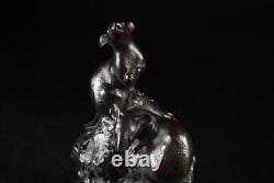 Statue sculpture rat souris bronze Nakamura Shinya avec boîte Japon ancienne