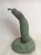 Statue Sculpture Serpent Menaçant Bronze Patine Vert Ancien Cobra