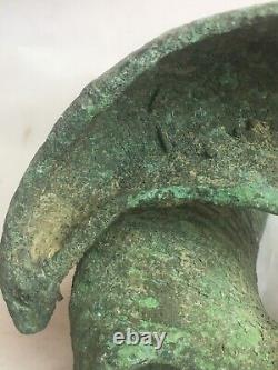 Statue sculpture serpent menaçant Bronze Patine vert Ancien Cobra