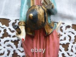 Statues Birmanie anciennes bois sculpté polychrome musiciens myanmar lot 4+1off