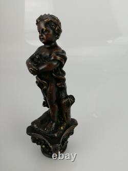 Statuette, Enfant, Chérubin, H 15,5cm, Sculpture ancienne