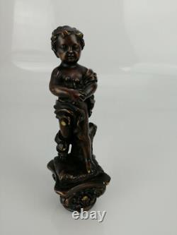 Statuette, Enfant, Chérubin, H 15,5cm, Sculpture ancienne