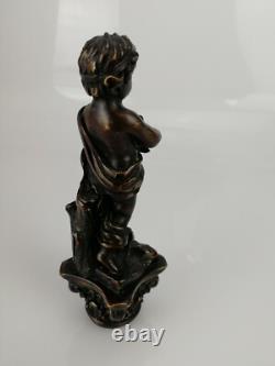 Statuette, Enfant, Chérubin, H 15,5cm, Sculpture ancienne