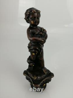 Statuette, Enfant, Chérubin, H 15,5cm, Sculpture ancienne