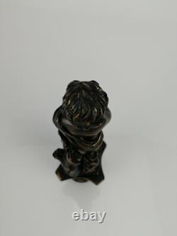 Statuette, Enfant, Chérubin, H 15,5cm, Sculpture ancienne