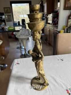 Statuette ancienne, Afrique, bronze moulé dans le sable 41 cm