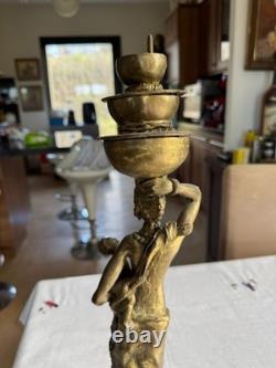 Statuette ancienne, Afrique, bronze moulé dans le sable 41 cm