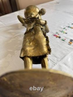 Statuette ancienne, Afrique, bronze moulé dans le sable 41 cm