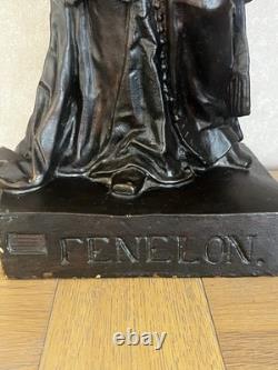 Statuette ancienne Fénelon Régule sur plâtre Signée J. Geruzet Bruxelles