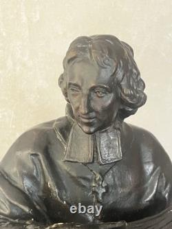 Statuette ancienne Fénelon Régule sur plâtre Signée J. Geruzet Bruxelles