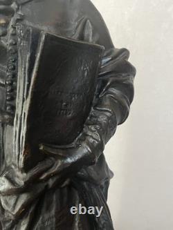 Statuette ancienne Fénelon Régule sur plâtre Signée J. Geruzet Bruxelles