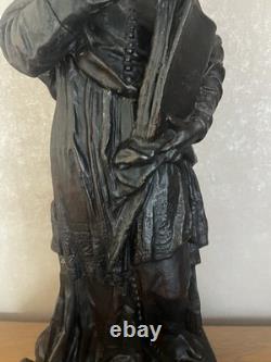 Statuette ancienne Fénelon Régule sur plâtre Signée J. Geruzet Bruxelles