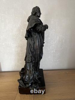 Statuette ancienne Fénelon Régule sur plâtre Signée J. Geruzet Bruxelles