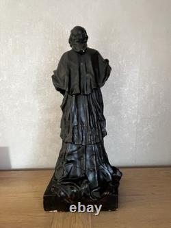 Statuette ancienne Fénelon Régule sur plâtre Signée J. Geruzet Bruxelles
