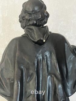 Statuette ancienne Fénelon Régule sur plâtre Signée J. Geruzet Bruxelles