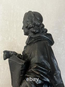 Statuette ancienne Fénelon Régule sur plâtre Signée J. Geruzet Bruxelles