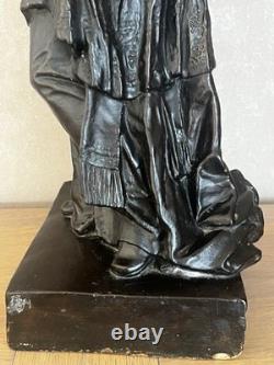 Statuette ancienne Fénelon Régule sur plâtre Signée J. Geruzet Bruxelles