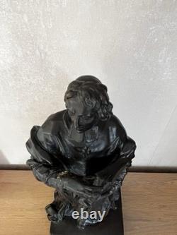 Statuette ancienne Fénelon Régule sur plâtre Signée J. Geruzet Bruxelles