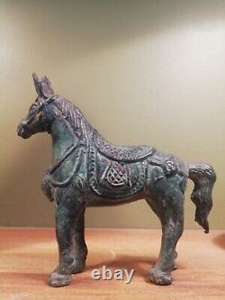 Statuette ancienne de cheval, sculpture en bronze, Chine