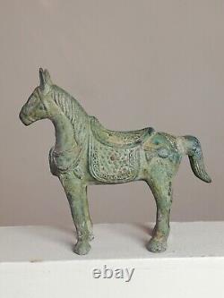 Statuette ancienne de cheval, sculpture en bronze, Chine