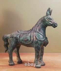 Statuette ancienne de cheval, sculpture en bronze, Chine