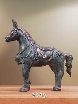 Statuette ancienne de cheval, sculpture en bronze, Chine