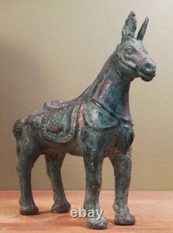 Statuette ancienne de cheval, sculpture en bronze, Chine