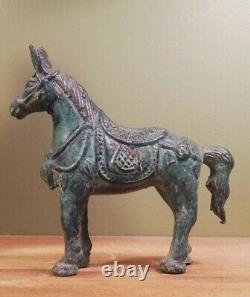 Statuette ancienne de cheval, sculpture en bronze, Chine