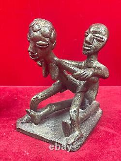 Statuette ancienne en bronze. Sculpture érotique Afrique lot de 3 Assez rare