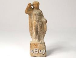 Statuette ancienne terre cuite femme antique romain vestale collection