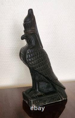 Statuette en Pierre du Dieu HORUS Signée Art Égyptien Statue Sculpture Ancien