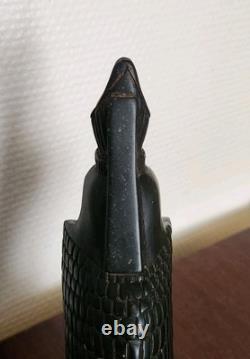 Statuette en Pierre du Dieu HORUS Signée Art Égyptien Statue Sculpture Ancien