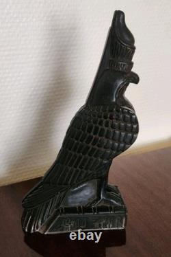 Statuette en Pierre du Dieu HORUS Signée Art Égyptien Statue Sculpture Ancien