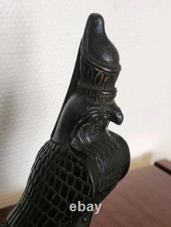 Statuette en Pierre du Dieu HORUS Signée Art Égyptien Statue Sculpture Ancien